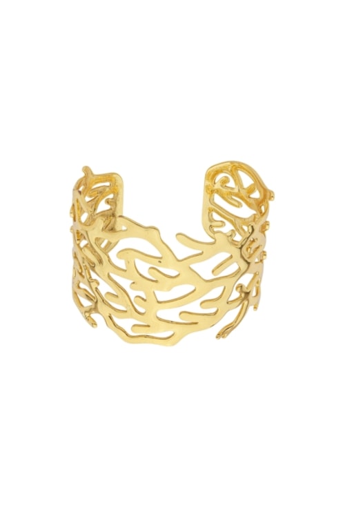 BRACELETE CORAL VAZADO EM AÇO INOX DOURADO PM503-AD