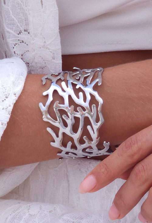 BRACELETE CORAL VAZADO EM AÇO INOX PM503-A