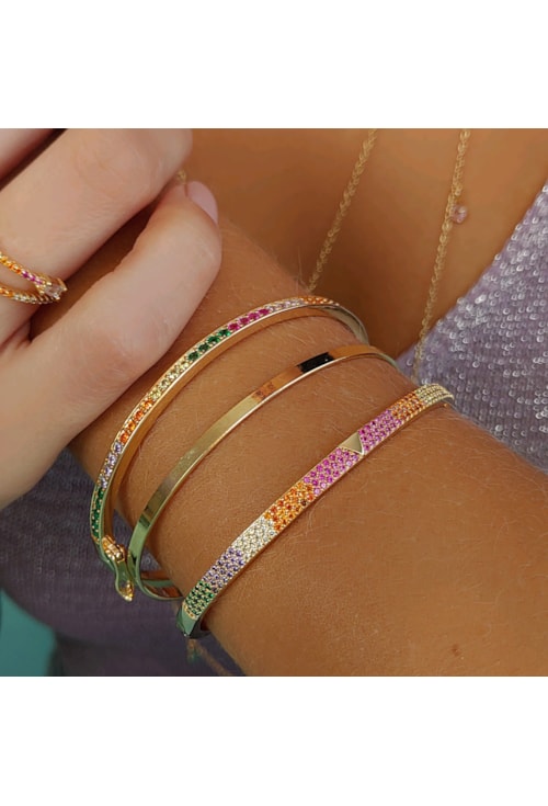 BRACELETE CRAVEJADO COLORIDO PM163-O