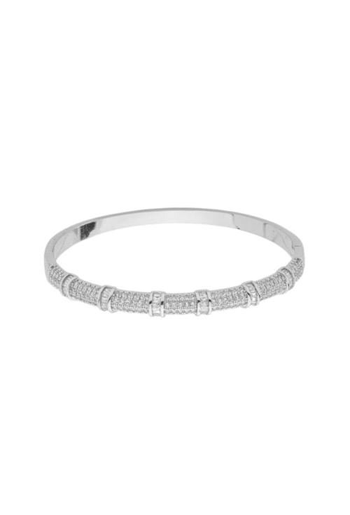 BRACELETE CRAVEJADO COM ZIRCÔNIAS EM RÓDIO PM515-R