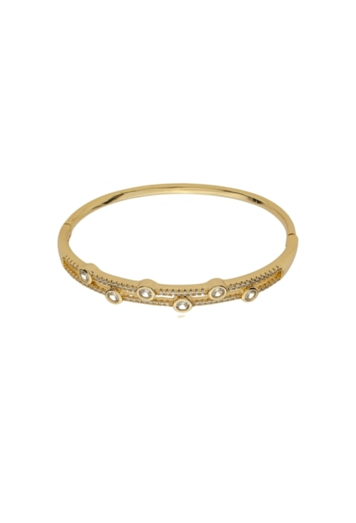 BRACELETE CRAVEJADO COM ZIRCÔNIAS NO OURO PM436-O BRACELETE CRAVEJADO COM ZIRCÔNIAS NO OURO PM436-O