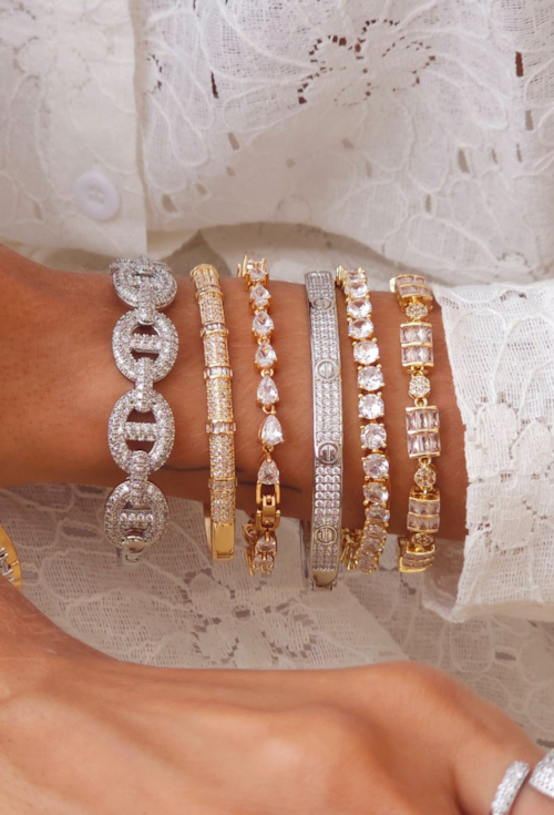 BRACELETE CRAVEJADO COM ZIRCÔNIAS PM515-O