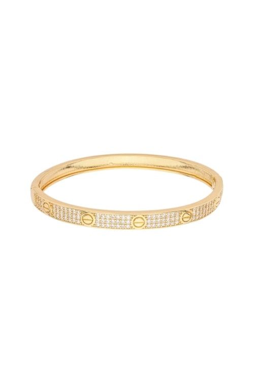 BRACELETE CRAVEJADO DUPLA FACE COM ZIRCÔNIAS NO OURO PM514-O