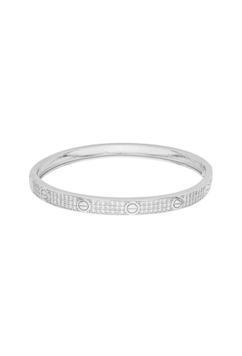BRACELETE CRAVEJADO DUPLA FACE COM ZIRCÔNIAS NO RÓDIO PM514-R