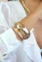 BRACELETE CRAVEJADO DUPLO EM OURO PM486-O