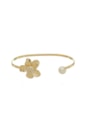 BRACELETE DE FLOR COM PÉROLA NO OURO PM426-O