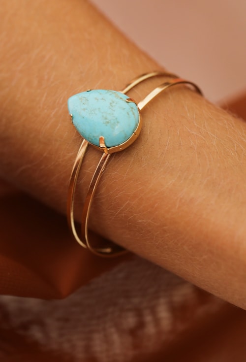 BRACELETE DE PEDRA TURQUESA NATURAL PM423-O BRACELETE DE PEDRA TURQUESA NATURAL PM423-O