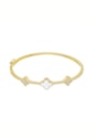 BRACELETE DE TREVO CRAVEJADO NO OURO PM329-O