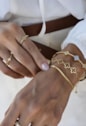 BRACELETE DE TREVO CRAVEJADO NO OURO PM329-O
