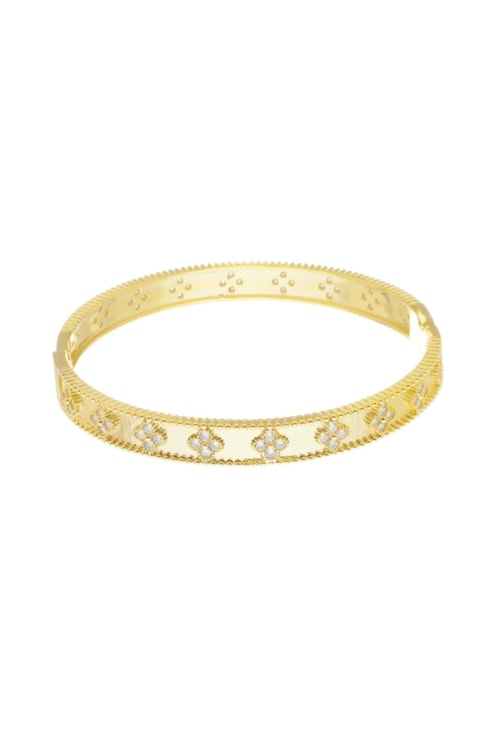 BRACELETE DE TREVOS COM ZIRCÔNIA CRISTAL PM354-O BRACELETE DE TREVOS COM ZIRCÔNIA CRISTAL PM354-O