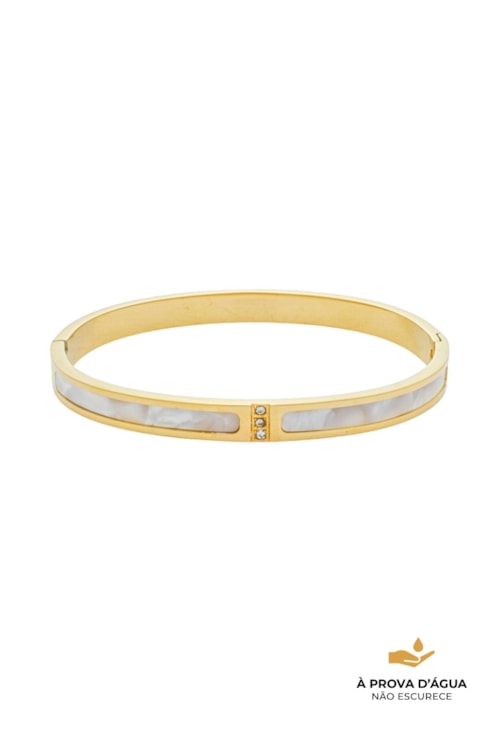 BRACELETE DUPLO COM ZIRCÔNIA AÇO INOX DOURADO PM594-AD