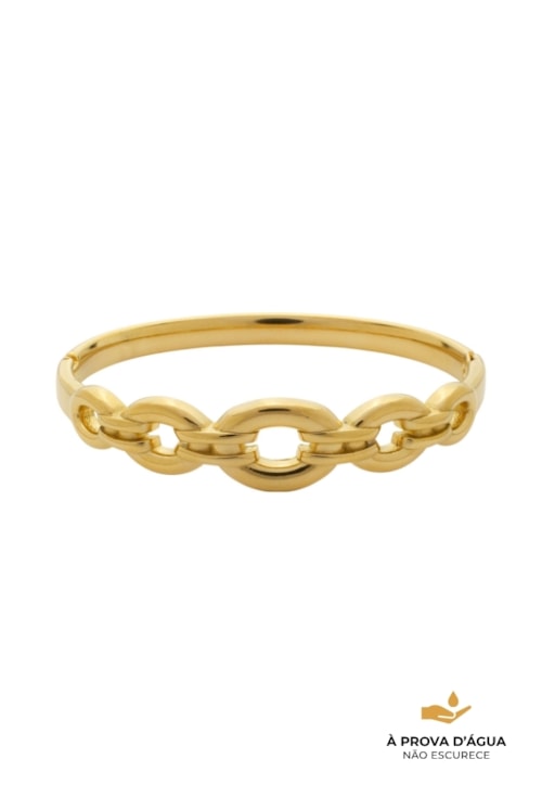 BRACELETE ELOS ORGÂNICOS AÇO INOX DOURADO PM611-AD