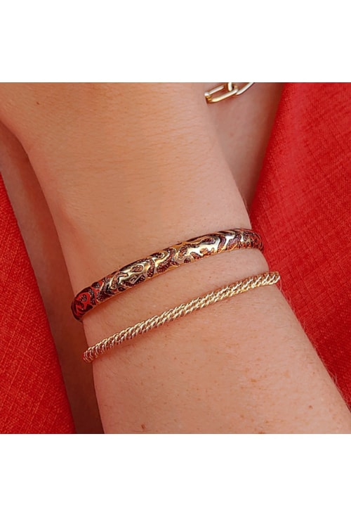 BRACELETE ESMALTADO DE ONÇA MARROM PM146-O