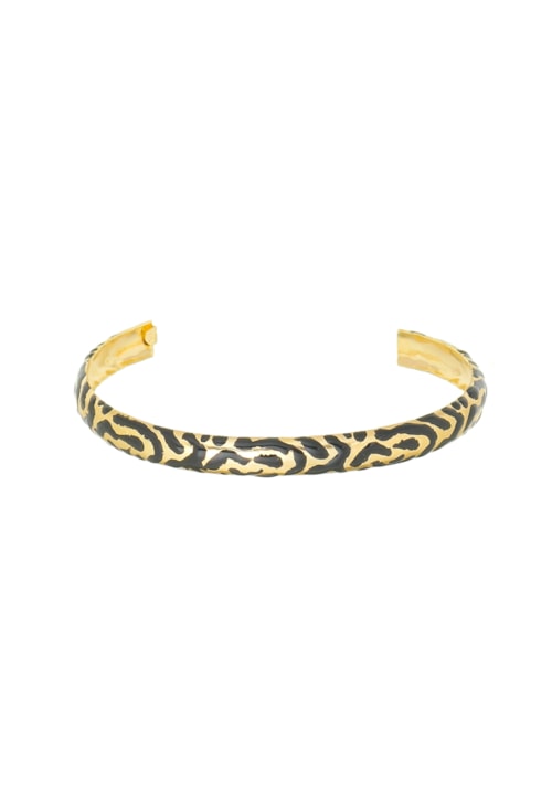 BRACELETE ESMALTADO DE ONÇA PRETO PM146-O