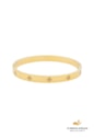 BRACELETE FLORES CRAVEJADAS AÇO INOX DOURADO PM533-AD