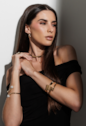 BRACELETE GEOMÉTRICO LISO BANHADO A OURO PM622-O