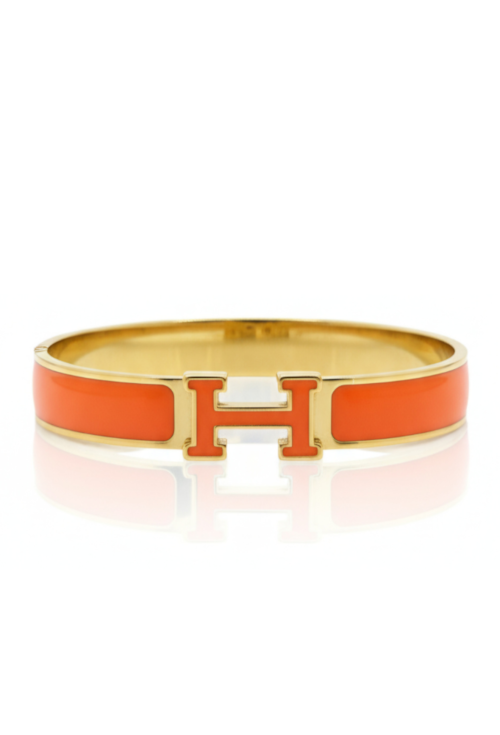 BRACELETE H AÇO INOX DOURADO LARANJA PM544-AD