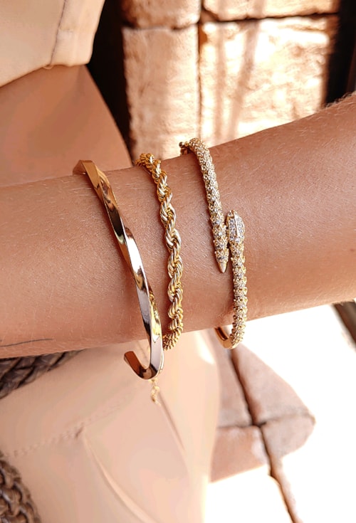 BRACELETE INSPIRAÇÃO COBRA CRAVEJADO PM198-O BRACELETE INSPIRAÇÃO COBRA CRAVEJADO PM198-O
