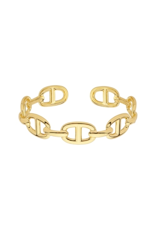 BRACELETE INSPIRAÇÃO COM ELOS EM AÇO INOX DOURADO PM504-AD