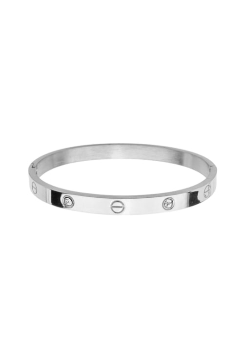 BRACELETE INSPIRAÇÃO COM ZIRCÔNIAS AÇO INOX PM480-A