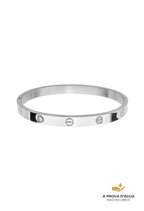 BRACELETE INSPIRAÇÃO COM ZIRCÔNIAS AÇO INOX PM480-A