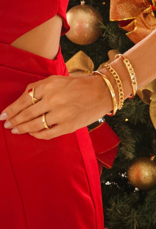 BRACELETE INSPIRAÇÃO DE ELOS COM ZIRCÔNIA CRISTAL PM256-O