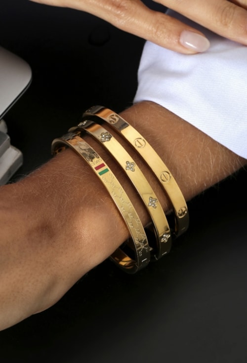 BRACELETE INSPIRAÇÃO LUXO AÇO INOX DOURADO PM468-AD