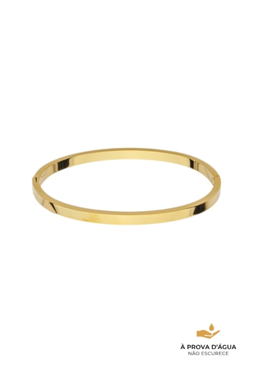 BRACELETE LISO 4MM EM AÇO INOX DOURADO PM505-AD