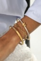 BRACELETE LISO 4MM EM AÇO INOX DOURADO PM505-AD