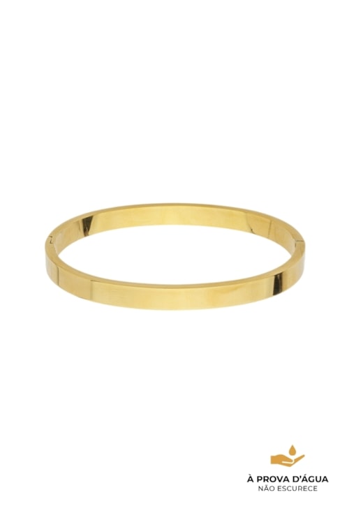 BRACELETE LISO 6MM EM AÇO INOX DOURADO PM511-AD