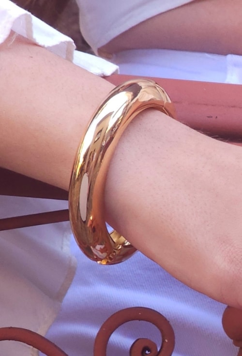 BRACELETE LISO ABAULADO NO OURO PM481-O