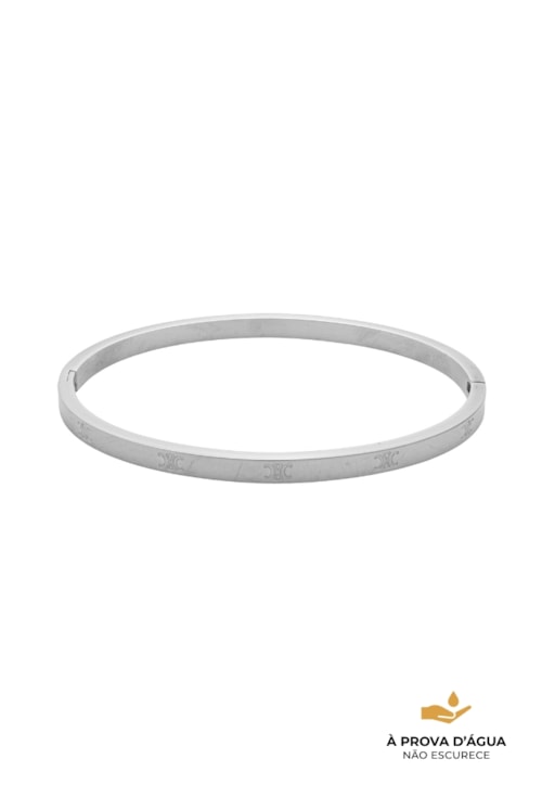 BRACELETE LISO COM DETALHE EM AÇO INOX PM577-A