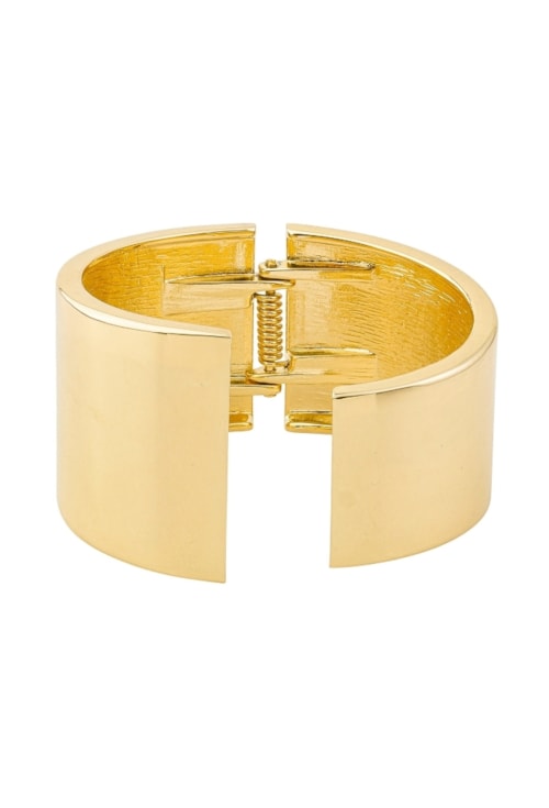 BRACELETE LISO COM MOLA BANHADO A OURO PM627-O