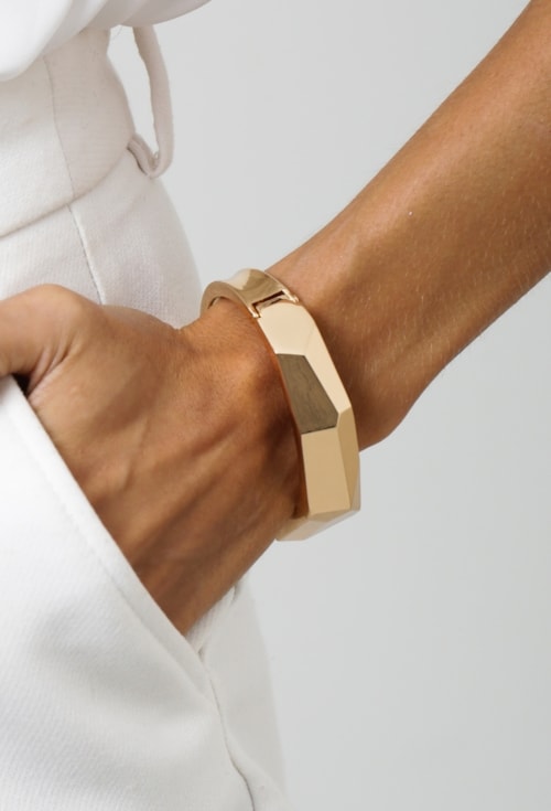 BRACELETE LISO GEOMÉTRICO OURO PM606-O