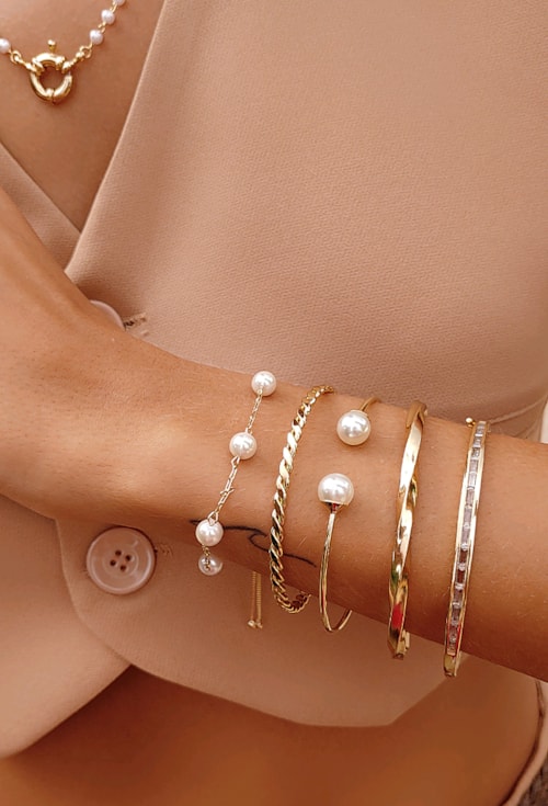 BRACELETE LISO TRANÇADO NO OURO PM197-O