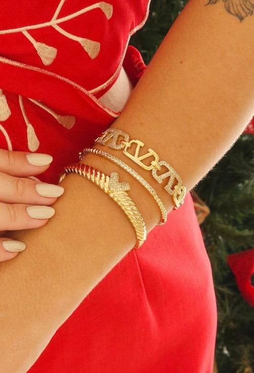 BRACELETE LUXO INSPIRAÇÃO CRAVEJADO NO OURO PM415-O BRACELETE LUXO INSPIRAÇÃO CRAVEJADO NO OURO PM415-O