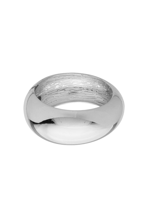 BRACELETE MAXIMALISTA  LISO ABAULADO EM RÓDIO PM485-R