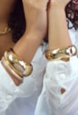 BRACELETE MAXIMALISTA LISO EM OURO PM501-O