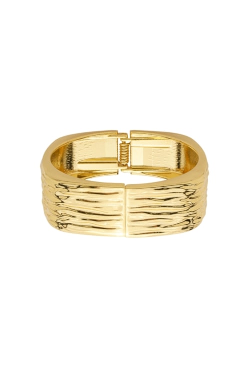BRACELETE MAXIMALISTA TEXTURIZADO NO OURO PM478-O