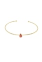 BRACELETE MINIMALISTA COM PEDRA DE GOTA RUBELITA PM332-O