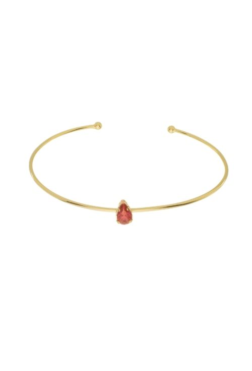 BRACELETE MINIMALISTA COM PEDRA DE GOTA RUBELITA PM332-O