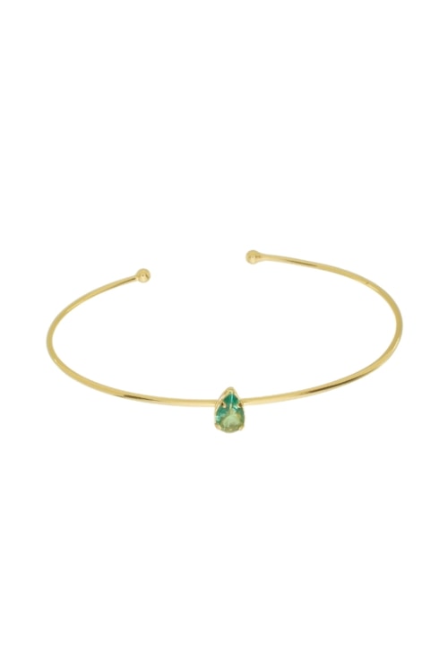 BRACELETE MINIMALISTA COM PEDRA DE GOTA TURMALINA PM332-O