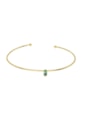 BRACELETE MINIMALISTA COM PEDRA OVAL TURMALINA PM337-O