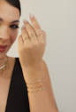 BRACELETE MINIMALISTA COM PEDRA OVAL TURMALINA PM337-O
