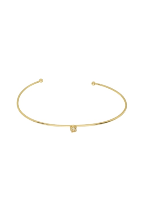 BRACELETE MINIMALISTA COM PEDRA REDONDA CITRINO PM331-O