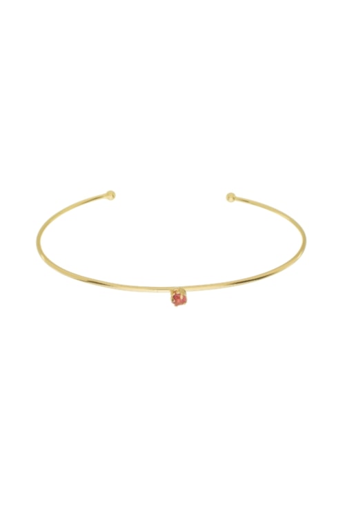 BRACELETE MINIMALISTA COM PEDRA REDONDA RUBELITA PM331-O