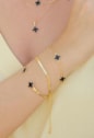 BRACELETE MINIMALISTA COM TREVO ÔNIX PM364-O