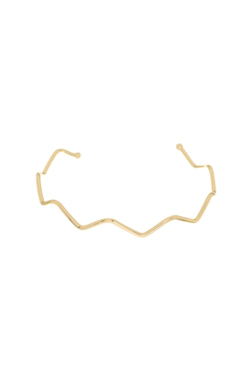 BRACELETE MINIMALISTA EM ZIG ZAG NO OURO PM387-O