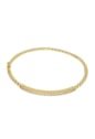 BRACELETE MINIMALISTA TEXTURIZADO CRAVEJADO NO OURO PM315-O