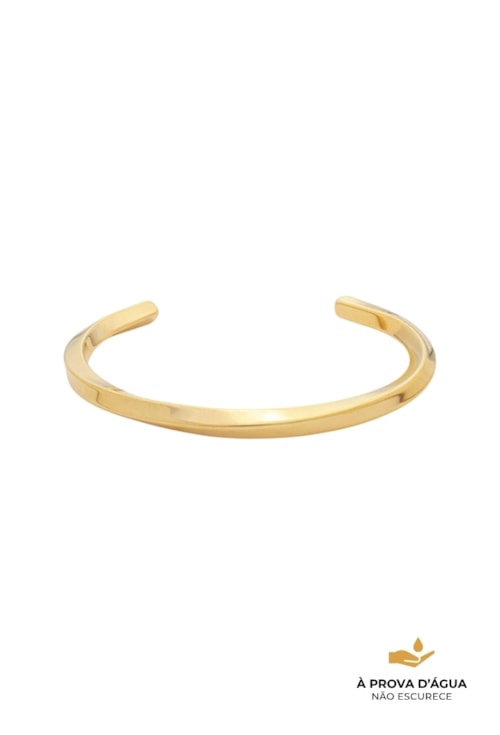 BRACELETE ONDULADO ABERTO AÇO INOX DOURADO PM535-AD